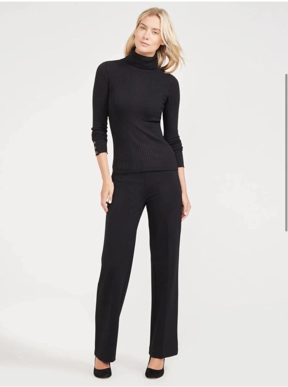 J.McLaughlin Pants Womens 6 Black Carter Wide Leg Trouser Side Zip Classic Work